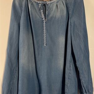 Vintage America Blue Blouse with Embroidery
